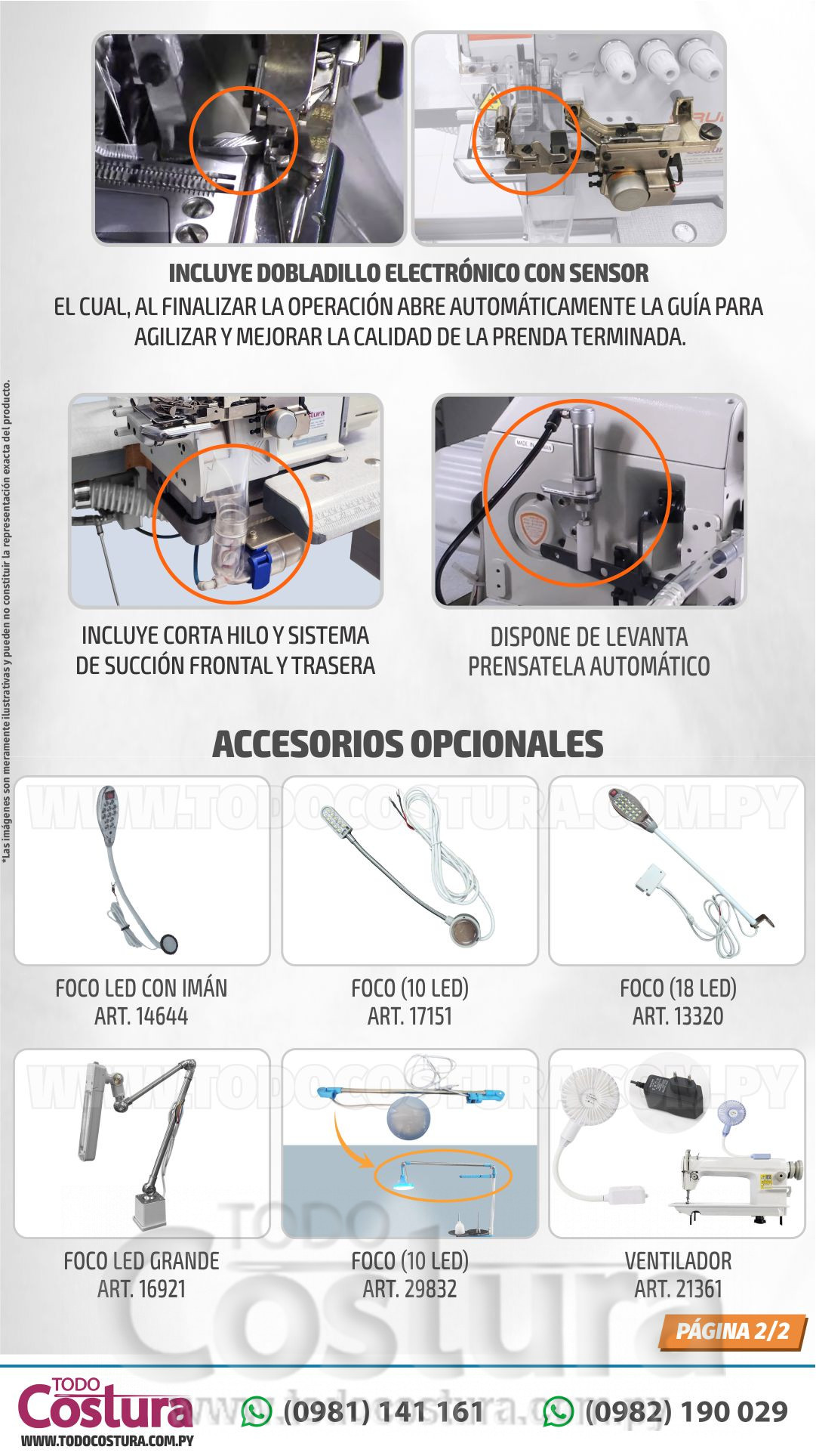 OVERLOCK (ELECT. CILINDRICA - P/ RUEDO INVISIBLE) SIRUBA 737KS-505F-2-04/ESK/VT (MOTOR INCORPORADO)